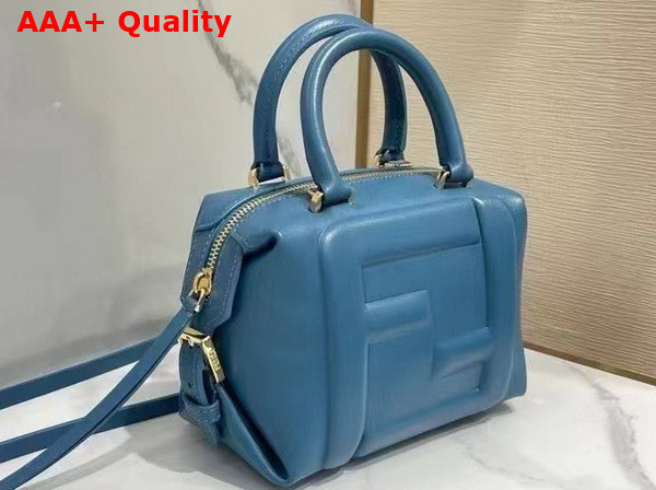 Fendi FF Cube Blue Nappa Leather Mini Bag Replica
