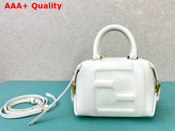 Fendi FF Cube Ice White Nappa Leather Mini Bag Replica
