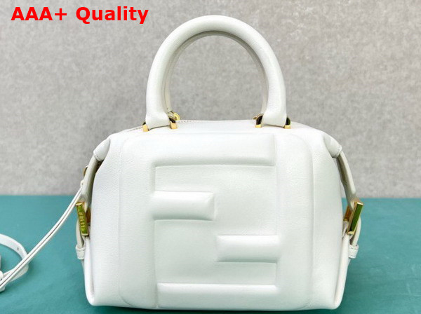 Fendi FF Cube Ice White Nappa Leather Mini Bag Replica