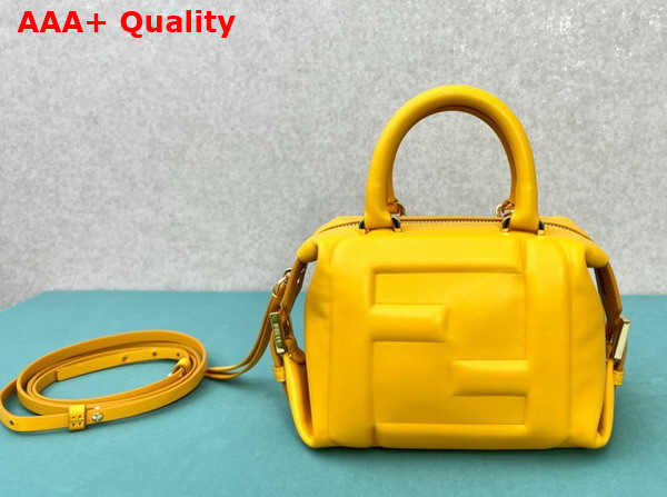Fendi FF Cube Yellow Nappa Leather Mini Bag Replica