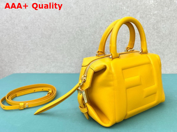 Fendi FF Cube Yellow Nappa Leather Mini Bag Replica