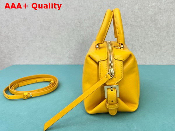 Fendi FF Cube Yellow Nappa Leather Mini Bag Replica