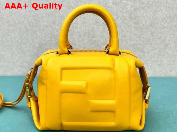 Fendi FF Cube Yellow Nappa Leather Mini Bag Replica