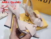 Fendi FFreedom Slingback Sandals with Wide Band Decorated with Maxi Bow in Pink Calf Leather Replica