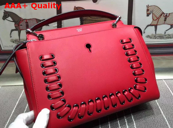 Fendi Fashion Show Dotcom Red Leather Handbag with Pink Clutch Bag for Sale