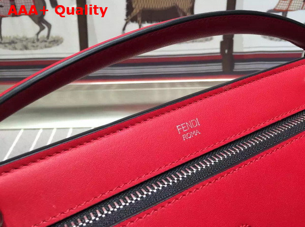 Fendi Fashion Show Dotcom Red Leather Handbag with Pink Clutch Bag for Sale