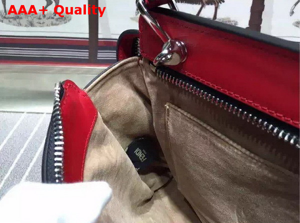 Fendi Fashion Show Dotcom Red Leather Handbag with Pink Clutch Bag for Sale