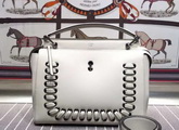 Fendi Fashion Show Dotcom White Leather Handbag with Orange Clutch Bag for Sale