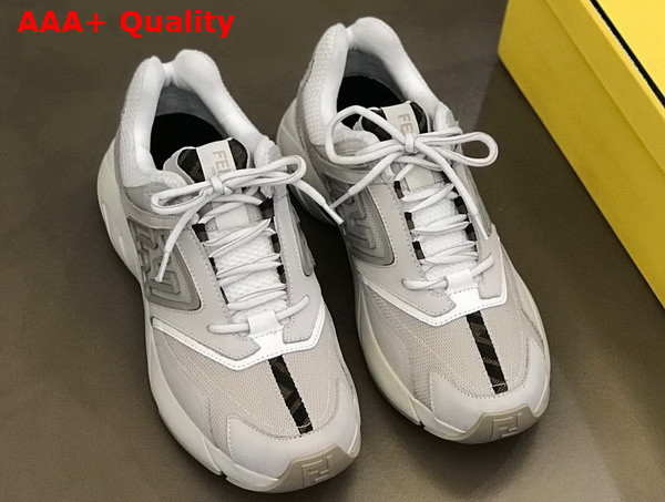 Fendi Faster Trainers Beige Nubuck Leather Low Tops Replica