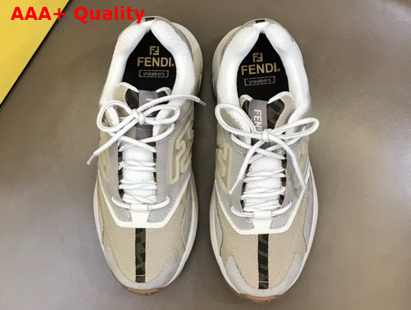 Fendi Faster Trainers Beige Nubuck Leather Low Tops Replica
