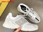 Fendi Faster Trainers White Nubuck Leather Low Tops Replica