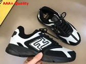 Fendi Faster Trainers White and Black Leather Replica