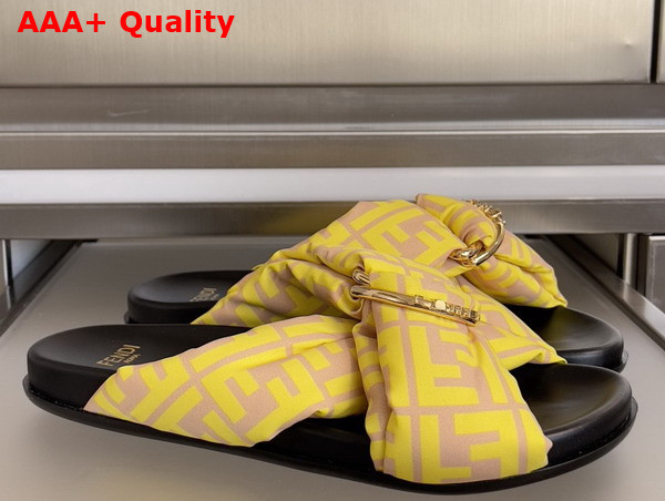 Fendi Feel Slides in Brown FF Satin Replica