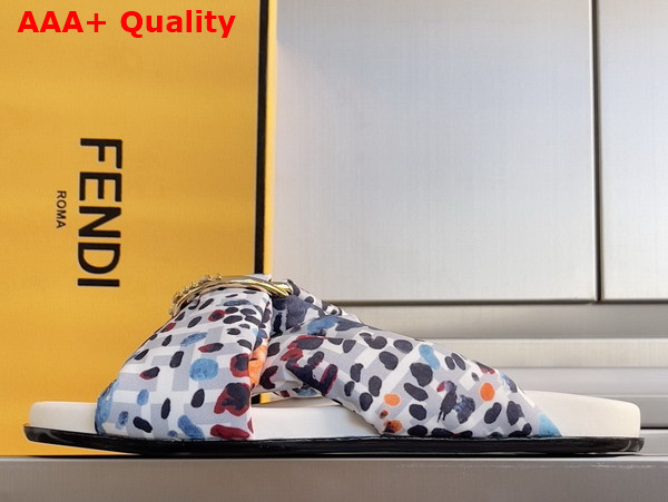 Fendi Feel Slides in Multicolor Satin Replica