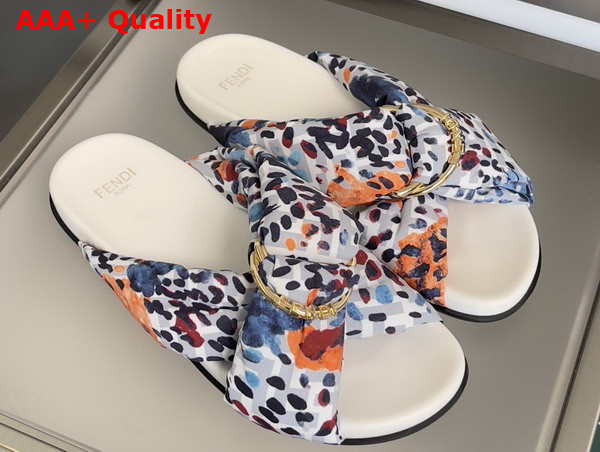 Fendi Feel Slides in Multicolor Satin Replica