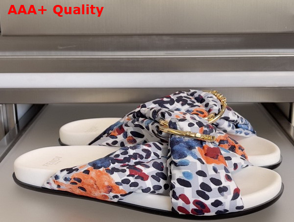 Fendi Feel Slides in Multicolor Satin Replica