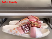 Fendi Feel Slides in Pink Multicolor Satin Replica
