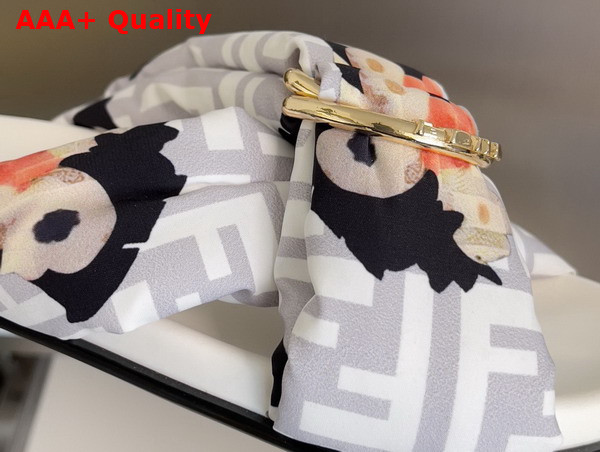 Fendi Feel Slides in Printed FF Satin Replica