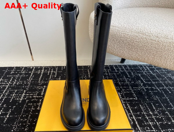 Fendi Filo Black Leather Boots Replica