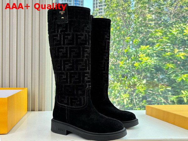 Fendi Filo Black Suede Boots Replica