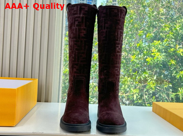 Fendi Filo Dark Brown Suede Boots Replica