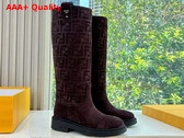 Fendi Filo Dark Brown Suede Boots Replica