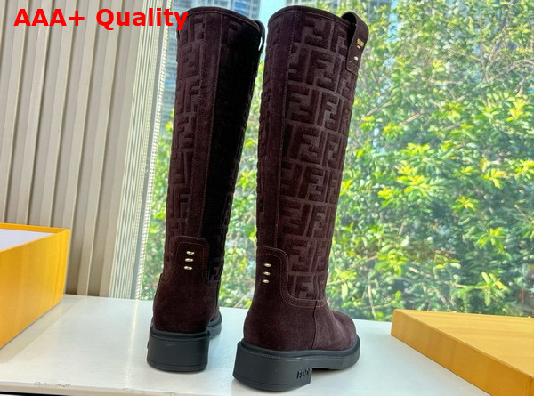 Fendi Filo Dark Brown Suede Boots Replica