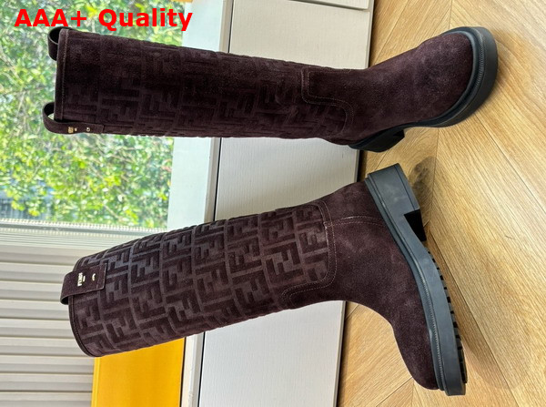 Fendi Filo Dark Brown Suede Boots Replica