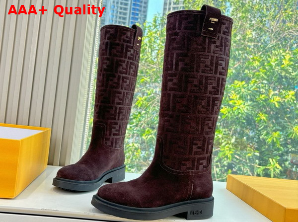 Fendi Filo Dark Brown Suede Boots Replica