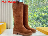 Fendi Filo Light Brown Suede Boots Replica