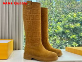 Fendi Filo Saffron Yellow Suede Boots Replica
