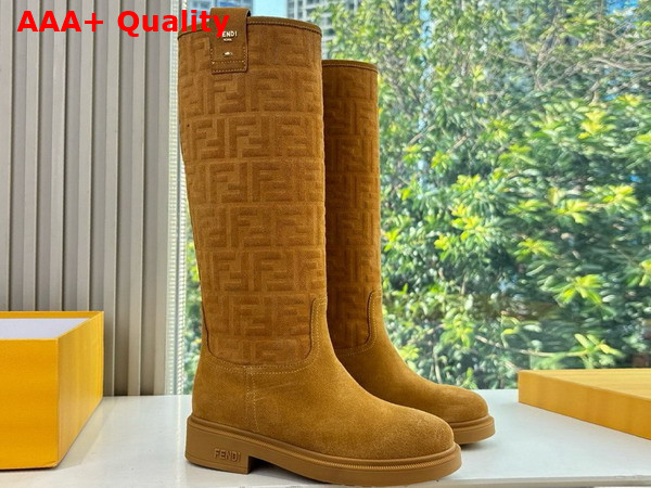 Fendi Filo Saffron Yellow Suede Boots Replica