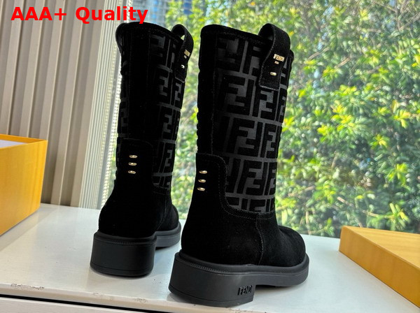 Fendi Filo Short Boots in Black Suede Replica