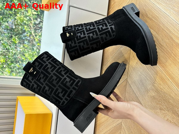 Fendi Filo Short Boots in Black Suede Replica