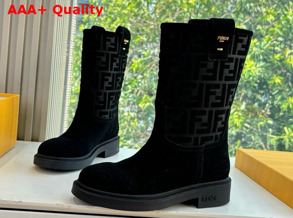 Fendi Filo Short Boots in Black Suede Replica