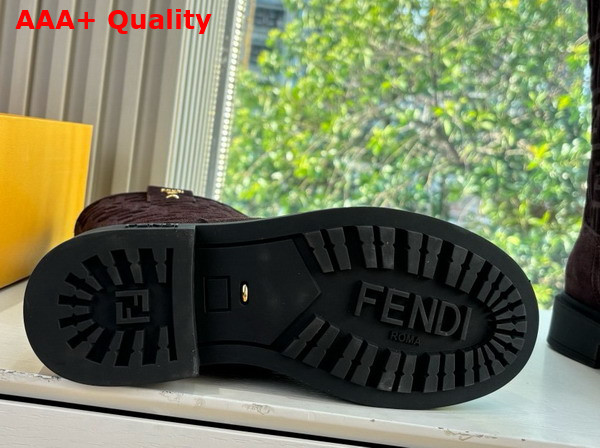 Fendi Filo Short Boots in Dark Brown Suede Replica