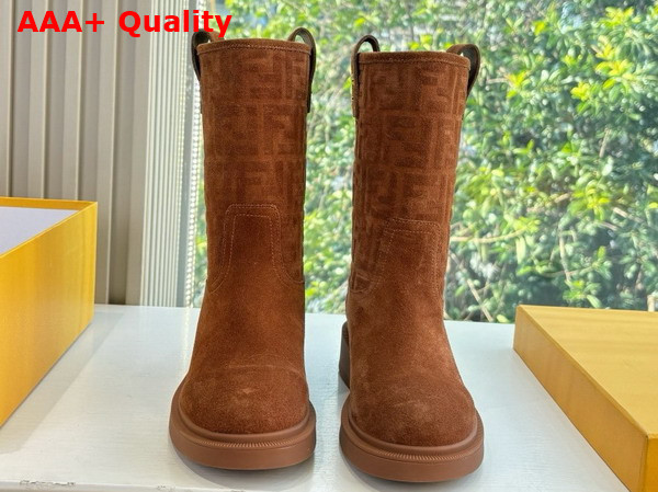 Fendi Filo Short Boots in Light Brown Suede Replica