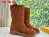 Fendi Filo Short Boots in Light Brown Suede Replica
