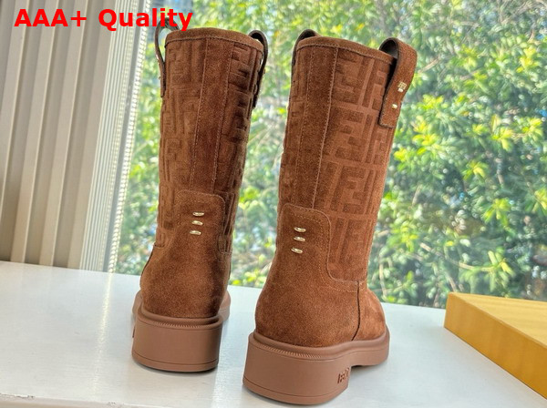 Fendi Filo Short Boots in Light Brown Suede Replica