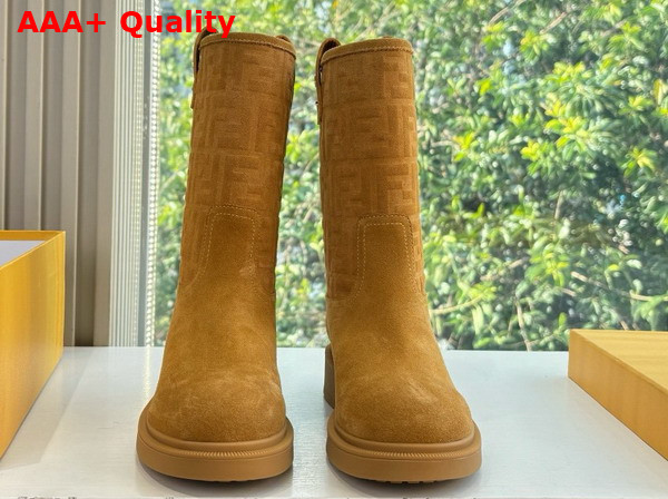 Fendi Filo Short Boots in Saffron Yellow Suede Replica