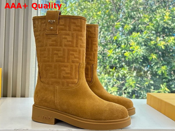 Fendi Filo Short Boots in Saffron Yellow Suede Replica