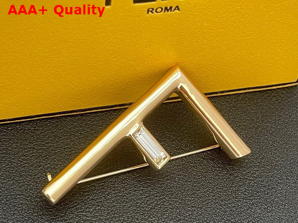 Fendi First Brooch Gold Colored Brooch Replica