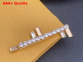 Fendi First Hair Clip in Gold with Crystals Replica