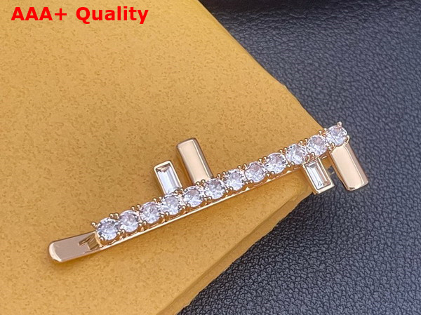 Fendi First Hair Clip in Gold with Crystals Replica