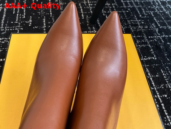 Fendi First High Heeled Ankle Boots in Light Brown Leather Replica