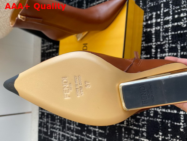 Fendi First High Heeled Ankle Boots in Light Brown Leather Replica