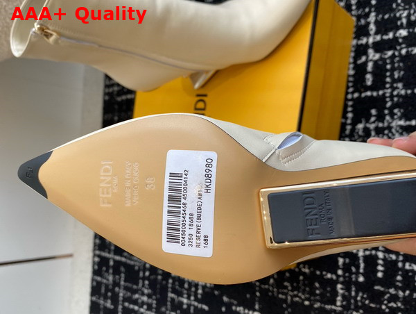 Fendi First High Heeled Ankle Boots in White Leather Replica