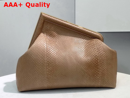 Fendi First Medium Beige Python Bag Replica