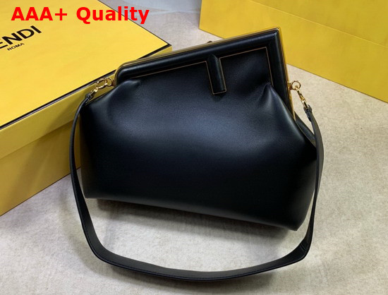 Fendi First Medium Black Leather Bag Replica