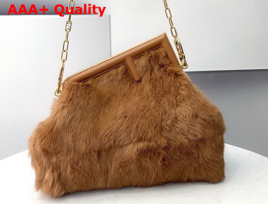 Fendi First Medium Brown Mink Fur Bag Replica